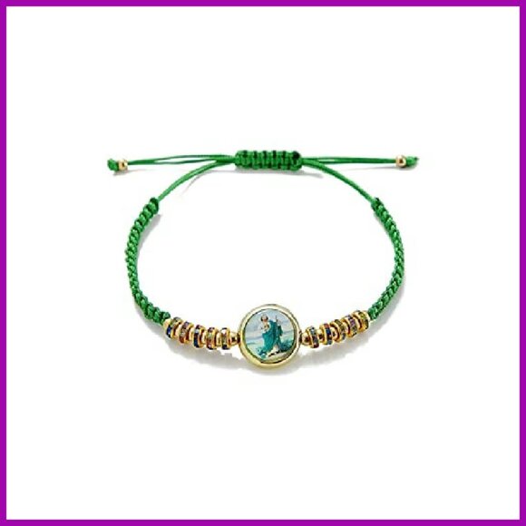 Saint Benedict Beaded Bracelet Set Adjustable Rope Evil Eye Luck - Picture 5 of 6